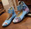Damen Chinesisch Ethnische Stickerei Flach Ballett Marry Jane Tanz Schuhe Maske