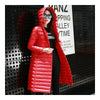 Hooded Thin Light Middle Long Down Coat Slim Woman   red