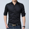 Mens Luxury Stylish Casual Dress  Fit T-Shirts Casual Long Sleeve Best Sale Slim
