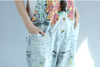 Pantalones de Mezclilla Azul Boho Floral Holgado Boutique Mono Mono Tamaño Libre