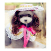 Dog Pet Clothes Cloak Wig Hat Suit  PF25 pink