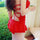 Women Backless Drape Pure Color Swimsuit Swimwear Bathing Suit red
