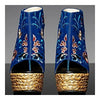 High Heel Embroidered Shoes Slipsole Sandals   blue