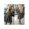 Autumn Dress Long Sleeve Pure Color European Fashionable Attire S