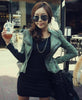 Vintage Hot Punk Grils Cool Rivet Studded Shoulder Motorcycle Denim Coat Jacket