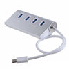 Silver Magnalium Alloy 4 Port Micro USB 3.0 Concentrator