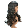 55cm Bouclé Ondulé Perruque Incliné Frisette Faits Saillants Cheveux Noirs