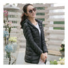 Light Thin Down Coat Woman Middle Long Hoodied