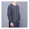 Plate Button Top Flax Jacket Coat Vintage   dark grey
