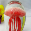 Glass Black GLOWING JELLYFISH Paperweight Glow in the Dark WITH LED BASE