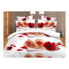 3D Flower Bed Quilt/Duvet Sheet Cover 4PC Set Cotton Sanded 030