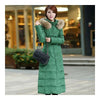 Long Down Coat Plus Size Big Fur Collar Slim Thick    green