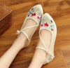Chinese Ethnic Embroidery Ballet Flat Marry Janes Dancing Shoes Butterfly