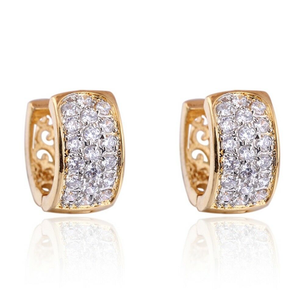 Fresh Earrings 18K Gold Platinum Galvanized   yellow