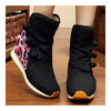 Wave Vintage Beijing Cloth Shoes Embroidered Boots black 35