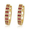Colorido Circonita Pendientes 18Ct Oro Platino