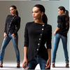 Women's Fashion  Side Button Fitted Blazer Top 3 solid colors