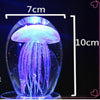 Glass Black GLOWING JELLYFISH Paperweight Glow in the Dark WITH LED BASE