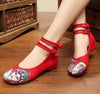 Damen Chinesisch Ethnische Stickerei Flach Ballett Marry Jane Tanz Schuhe Maske