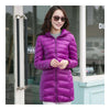 Light Thin Down Coat Woman Middle Long Hoodied