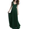 Spitze Langes Kleid Ärmellos Hohl Rückenfrei Chiffon Grün