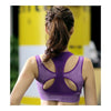 Breathable Letters Bra Shockproof Wireless Fitness Yoga Sports   purple