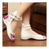 Old Beijing Cloth Embroidered Shoes Increased within  white