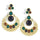 Ethnic Colorful Alloy diamond crescent earrings   COFFEE+BLUE