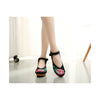 New Beautiful Woman Spring Embroidered Shoes High Heeled Shoes Old Beijing   bla