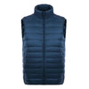 Man Thin Light Waistcoat Vest Down Coat Plus Size   dark blue