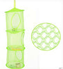 Hanging Polyester Mesh Storage Basket Toys Organizer 3 Compartments