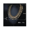 Nuevo Europeo Grande Marca Dorado Hoja Circonita Exajerado Corto Collar Mujer