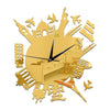 Creative DIY Modern Wall Clock 3D Silent Decoration City Cucoloris golden