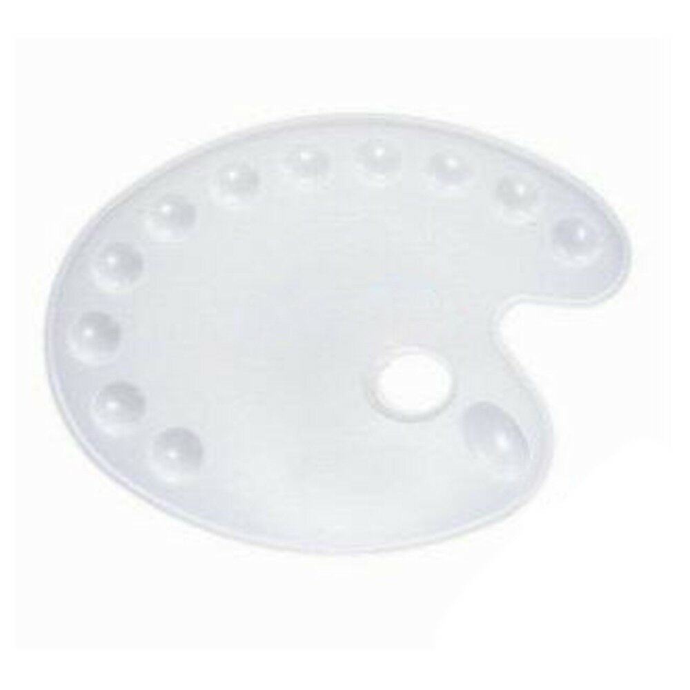 Oval Palette Gouache Plastic Palette 12 Round Parts