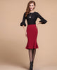 Sexy Slim Stretch Body con High Waist Mermaid Flared Fishtail Pencil Skirt