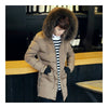 Man Cloth Down Coat Thick Long Fur Collar  khaki