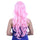 60cm Long Curly Front Lace Cosplay Party one piece Hair cap Wig  Pink