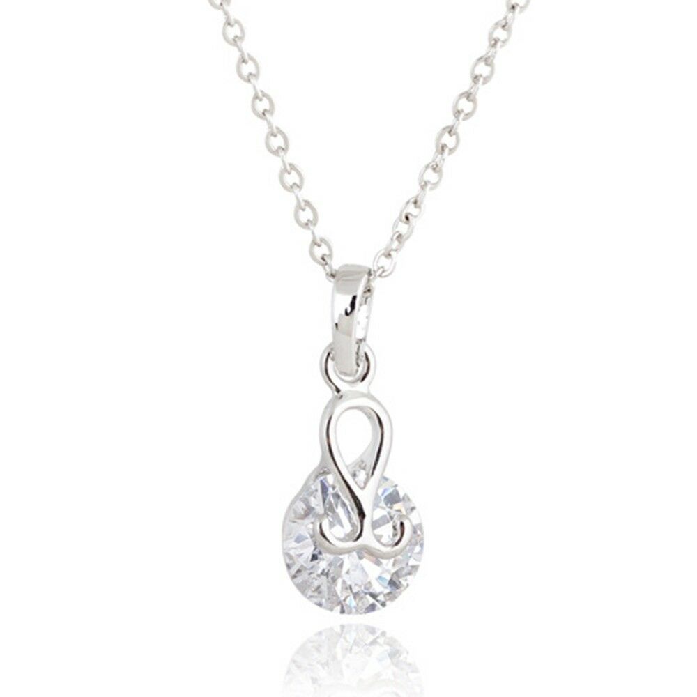 Water-drop Pendant 18K Gold Platinum Galvanized Austrian Zircon   white