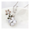 Necklace Lucky Clover 18K Gold Platinum Zircon Pendant   white