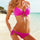 Push-Ups Sexy Bikini Swimwear Swimsuit Bathing Suit  rose red