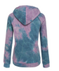 Women Gradient Tie Dye Color Fleece Hoodie Sweatshirt Jumper Top Outwear Jacket
