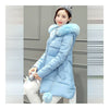 Hiver Femme Milieu Long Épais Doudoune Grande Sizeight Bleu