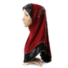 Dignified Muslim Scarf Kerchief Hat Macrame Zircon Thin    wine red