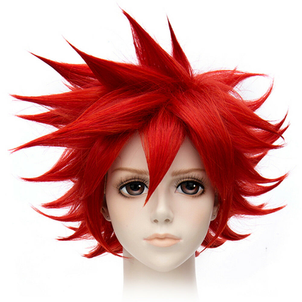 30cm Short Red Contra Warping Short Hair Cosplay Wig costume