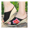 Old Beijing Cloth Embroidered Shoes Peep-toe   black