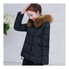 Winter Cotton Coat Slim Plus Size Thick Down Coat   black