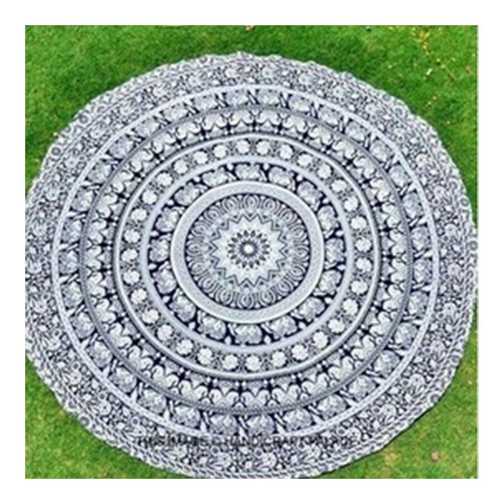 Round Tassel Knitted Beach Towel Lantern Towel Chiffon    7