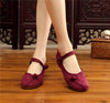 Women's Chinese Ethnic Embroidery  Flat Mary Jane Oxford Ballet shoes Solid