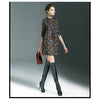 Spring Big Size A Shape Skirt Seventy Percent Sleeve Loose Round Collar Loose Vi