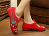 Vintage Chinese Embroidered Floral Shoes Women Ballerina Mary Jane Flat Ballet C